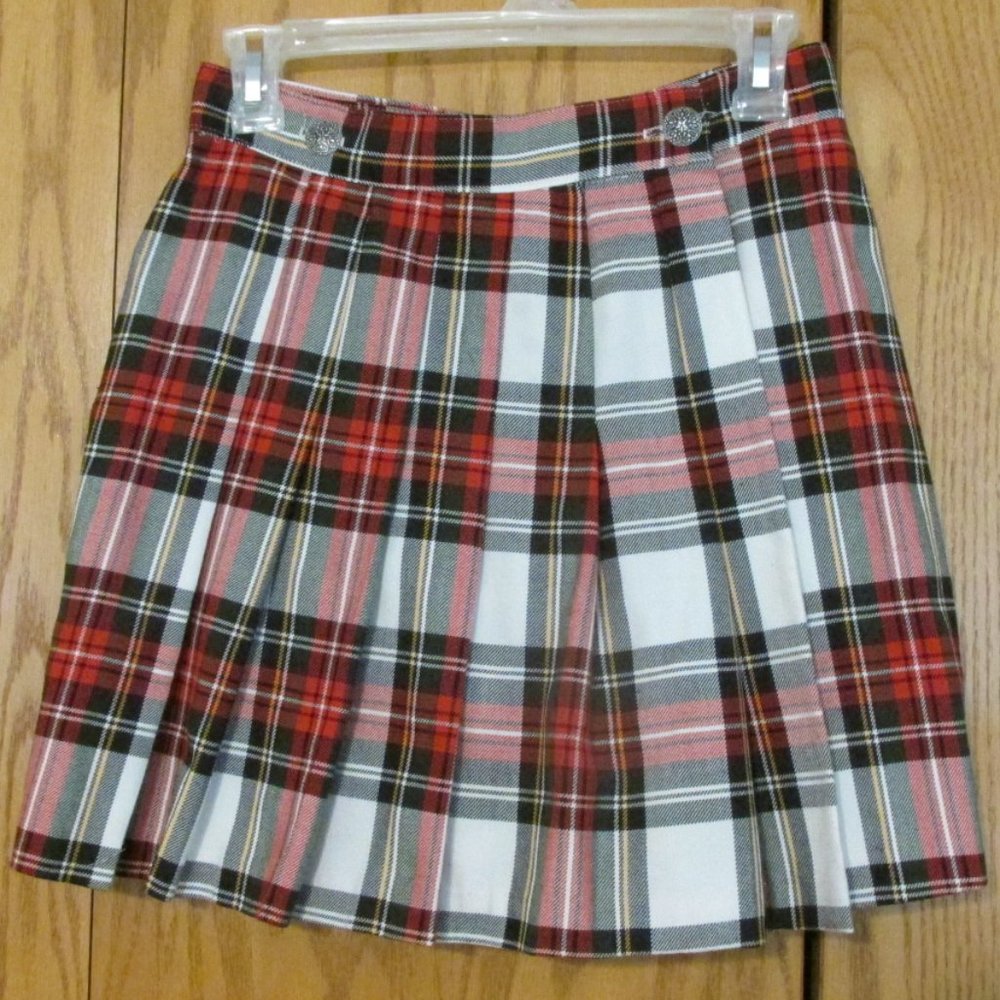 SMART PARTS WOMEN'S JUNIOR'S SIZE 9 SKORTS RED BLACK PLAID SKIRT USA MADE